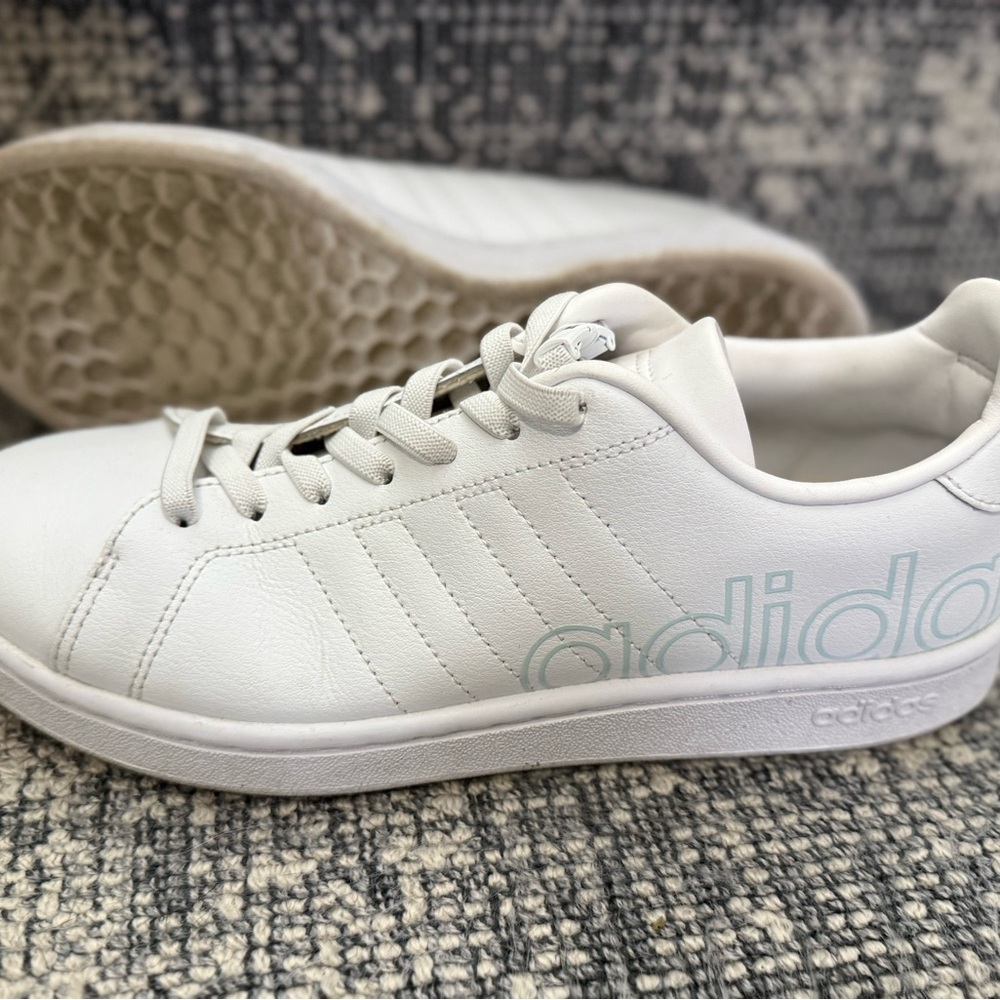Adidas White Shoes with Light Blue Details - Picture 2 of 6